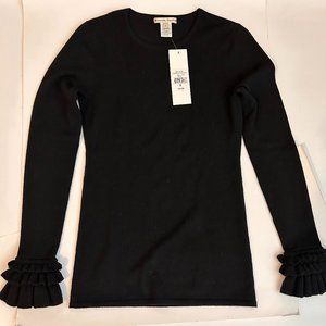 Nanette Lepore Riviera Ruffle Sleeve Sweater New